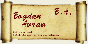 Bogdan Avram vizit kartica